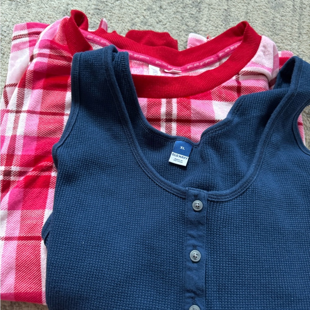 Old Navy Kids Plaid and Navy Tops